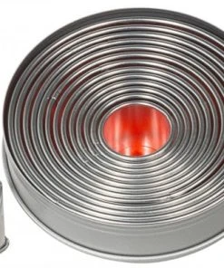 Contacto 2x Ausstechformen, Rund Glatte Form, Aus Weißblech, 14 Stück Komplett In Der Dose (Ø 12,5