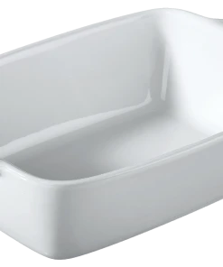 Metro-professional METRO Professional Rechteckige Auflaufform, Steingut, 25.5 X 16.5 X 6.5, Stapelbar, Weiß