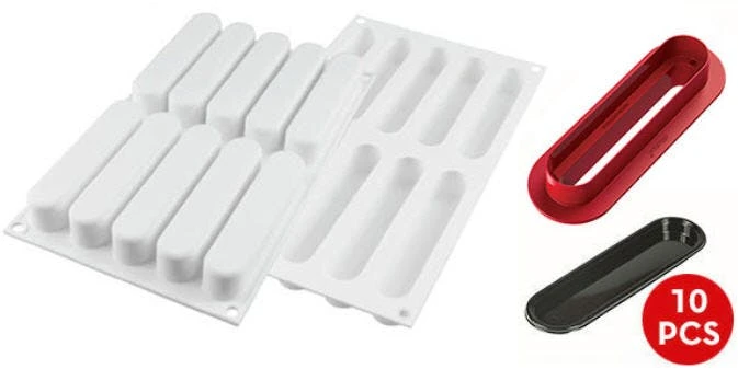 Null Dessertset Eclair, Silikonform, Silikomart, 13 X 2,5 X 2,5 Cm 7 Null Dessertset Eclair, Silikonform, Silikomart, 13 X 2,5 X 2,5 Cm – Bild 7
