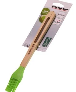 FACKELMANN 31061 Nature Backpinsel | Buche, Silikon | 260mm | Grün/braun
