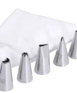 3x Contacto Dekor-Spritztüllenset 8 Nahtlose Mini-Spritztüllen, Edelstahl, Höhe: 3 Cm, Durchmesser Unten: 1,6 Cm