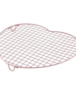 Null CHEFMADE | Kuchengitter Herzförmig | 377x345x37mm | Pink | Antihaft- & Silikonbeschichtet | Auskühlgitter | Dörrgitter | Kuchenrost | Küchenrost