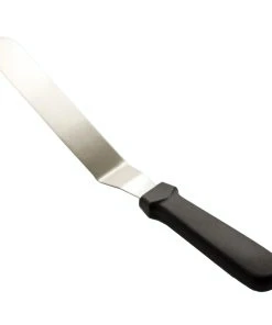 Airbrush-city Tortenheber/ Tortenmesser/ Winkelpalette Aus Edelstahl - 20,5 Cm Schwarzer Griff