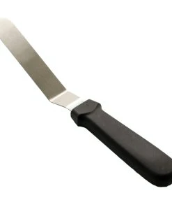 Airbrush-city Tortenheber Tortenmesser Winkelpalette Aus Edelstahl - 15 Cm Schwarzer Griff