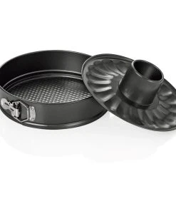 Was-germany WAS Germany - Springform, Rohrboden, PTFE Antihaftbeschichtung, 2 Verschiedenen Böden, à 25 Cm, Höhe 6,5 Cm, Stahl (3122250)
