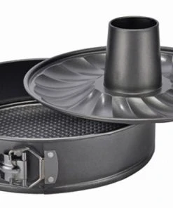 Null 3-tlg. Springform Set Backform Kuchenform Kuchenbackform Tortenring Carbonstahl