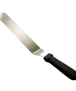 Airbrush-city Tortenheber/ Tortenmesser/ Winkelpalette Aus Edelstahl - 25,5 Cm Schwarzer Griff