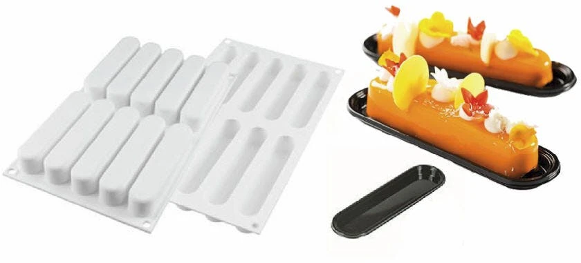 Null Dessertset Eclair, Silikonform, Silikomart, 13 X 2,5 X 2,5 Cm 1 Null Dessertset Eclair, Silikonform, Silikomart, 13 X 2,5 X 2,5 Cm